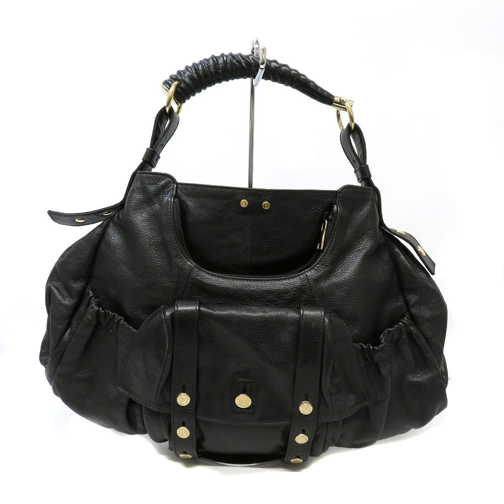 SAINT LAURENT Rive Gorge Leather Handbag Black